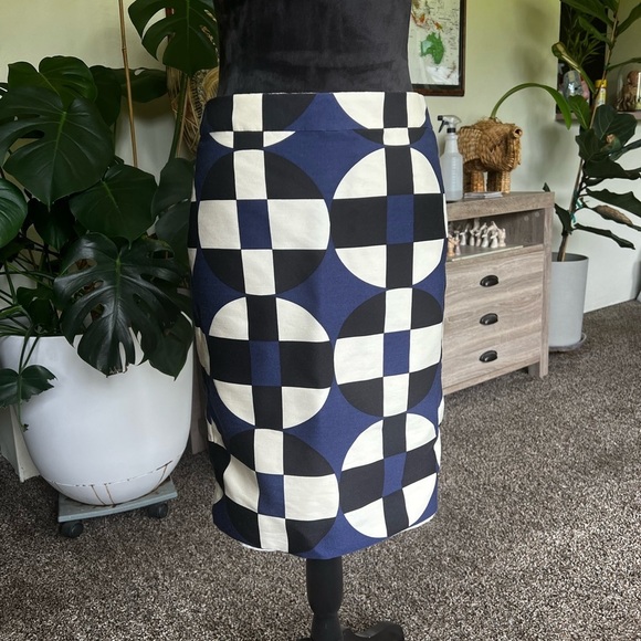J. Crew Dresses & Skirts - J. Crew Blue and White Midi Pencil Skirt for Work